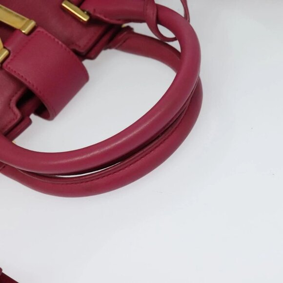 SAINT LAURENT Petit Cabas Hand Bag Leather 2way Pink Gold 311210 Auth 122446 - Picture 8 of 16